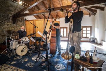 Farra d’Isonzo, 25-10-2021 - JAZZ&WINE OF PEACE 2021 - Circolo Culturale  Controtempo  - Tenuta Villanova - DALAITRIOO - Mirko Cisilino: trumpet, trombone; Marzio Tomada: bass; Emanuel Donatella:drums - Foto © 2021 Luca d’Agostino / Phocus Agency