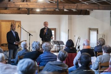 Farra d’Isonzo, 25-10-2021 - JAZZ&WINE OF PEACE 2021 - Circolo Culturale  Controtempo  - Tenuta Villanova - DALAITRIOO - Mirko Cisilino: trumpet, trombone; Marzio Tomada: bass; Emanuel Donatella:drums - Foto © 2021 Luca d’Agostino / Phocus Agency