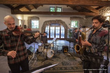 Mossa, 24-10-2021 - JAZZ&WINE OF PEACE 2021 - Circolo Culturale  Controtempo  - Villa Codelli - Emanuele Parrini Quartet (Italy) - Emanuele Parrini: violin; Beppe Scardino: baritone saxophone, bass clarinetto; Giovanni Maier: double bass; Andrea Melani: drums - Foto © 2021 Luciano Rossetti / Phocus Agency