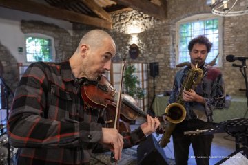 Mossa, 24-10-2021 - JAZZ&WINE OF PEACE 2021 - Circolo Culturale  Controtempo  - Villa Codelli - Emanuele Parrini Quartet (Italy) - Emanuele Parrini: violin; Beppe Scardino: baritone saxophone, bass clarinetto; Giovanni Maier: double bass; Andrea Melani: drums - Foto © 2021 Luciano Rossetti / Phocus Agency