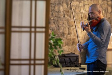 Mossa, 24-10-2021 - JAZZ&WINE OF PEACE 2021 - Circolo Culturale  Controtempo  - Villa Codelli - Emanuele Parrini Quartet (Italy) - Emanuele Parrini: violin; Beppe Scardino: baritone saxophone, bass clarinetto; Giovanni Maier: double bass; Andrea Melani: drums - Foto © 2021 Luca d’Agostino / Phocus Agency