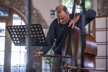 Mossa, 24-10-2021 - JAZZ&WINE OF PEACE 2021 - Circolo Culturale  Controtempo  - Villa Codelli - Emanuele Parrini Quartet (Italy) - Emanuele Parrini: violin; Beppe Scardino: baritone saxophone, bass clarinetto; Giovanni Maier: double bass; Andrea Melani: drums - Foto © 2021 Luca d’Agostino / Phocus Agency