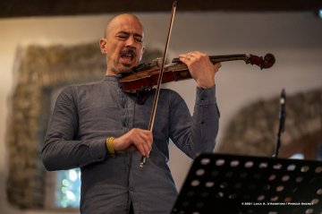 Mossa, 24-10-2021 - JAZZ&WINE OF PEACE 2021 - Circolo Culturale  Controtempo  - Villa Codelli - Emanuele Parrini Quartet (Italy) - Emanuele Parrini: violin; Beppe Scardino: baritone saxophone, bass clarinetto; Giovanni Maier: double bass; Andrea Melani: drums - Foto © 2021 Luca d’Agostino / Phocus Agency