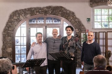 Mossa, 24-10-2021 - JAZZ&WINE OF PEACE 2021 - Circolo Culturale  Controtempo  - Villa Codelli - Emanuele Parrini Quartet (Italy) - Emanuele Parrini: violin; Beppe Scardino: baritone saxophone, bass clarinetto; Giovanni Maier: double bass; Andrea Melani: drums - Foto © 2021 Luca d’Agostino / Phocus Agency