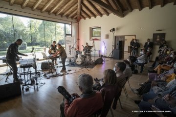 Lucinico, 23-10-2021 - JAZZ&WINE OF PEACE 2021 - Circolo Culturale  Controtempo - Villa Attems Cernozza de Postcastro - ENZO FAVATA “The Crossing” - Enzo Favata: soprano sax, bass clarine, flute, samplers, keyboards, live electronics - Pasquale Mirra: vibraphone, marimba midi; Rosa Brunello: electric bass; Marco Frattini: drums, pads  - Foto © 2021 Luca d’Agostino / Phocus Agency