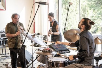 Lucinico, 23-10-2021 - JAZZ&WINE OF PEACE 2021 - Circolo Culturale  Controtempo - Villa Attems Cernozza de Postcastro - ENZO FAVATA “The Crossing” - Enzo Favata: soprano sax, bass clarine, flute, samplers, keyboards, live electronics - Pasquale Mirra: vibraphone, marimba midi; Rosa Brunello: electric bass; Marco Frattini: drums, pads  - Foto © 2021 Luca d’Agostino / Phocus Agency