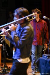 Sacile, 22/05/2021 - Controtempo - Teatro Zancanaro - Il Volo del Jazz - GIANLUCA PETRELLA “Cosmic Renaissance” - Gianluca Petrella: trombone, laptop, moog, effetti - Mirco Rubegni: tromba - Blake Franchetto: basso - Federico Scettri: batteria, laptop25 - Simone Padovani: percussioni - Foto Luca A. d’Agostino / Phocus Agency © 2021