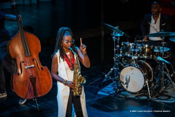 Cormons, 23-10-2021 - JAZZ&WINE OF PEACE 2021 - Circolo Culturale  Controtempo - Teatro Comunale di Cormons - LAKECIA BENJAMIN “Pursuance: The Coltranes” (USA) - Lakecia Benjamin: alto saxophone;
Taber Gable: piano;
Ivan Taylor: bass;
E.J. Strickland: drums - Foto © 2021 Luca Valenta / Phocus Agency