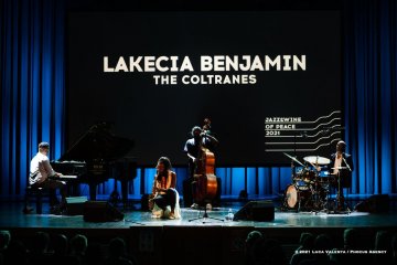 Cormons, 23-10-2021 - JAZZ&WINE OF PEACE 2021 - Circolo Culturale  Controtempo - Teatro Comunale di Cormons - LAKECIA BENJAMIN “Pursuance: The Coltranes” (USA) - Lakecia Benjamin: alto saxophone;
Taber Gable: piano;
Ivan Taylor: bass;
E.J. Strickland: drums - Foto © 2021 Luca Valenta / Phocus Agency