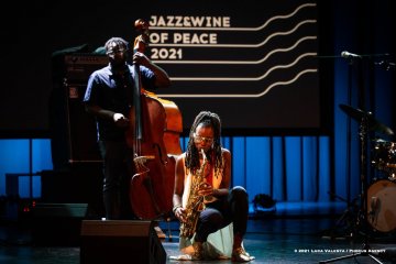 Cormons, 23-10-2021 - JAZZ&WINE OF PEACE 2021 - Circolo Culturale  Controtempo - Teatro Comunale di Cormons - LAKECIA BENJAMIN “Pursuance: The Coltranes” (USA) - Lakecia Benjamin: alto saxophone;
Taber Gable: piano;
Ivan Taylor: bass;
E.J. Strickland: drums - Foto © 2021 Luca Valenta / Phocus Agency
