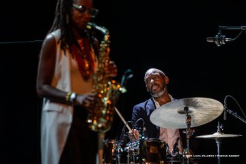 Cormons, 23-10-2021 - JAZZ&WINE OF PEACE 2021 - Circolo Culturale  Controtempo - Teatro Comunale di Cormons - LAKECIA BENJAMIN “Pursuance: The Coltranes” (USA) - Lakecia Benjamin: alto saxophone;
Taber Gable: piano;
Ivan Taylor: bass;
E.J. Strickland: drums - Foto © 2021 Luca Valenta / Phocus Agency