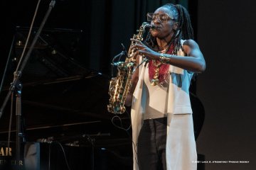 Cormons, 23-10-2021 - JAZZ&WINE OF PEACE 2021 - Circolo Culturale  Controtempo - Teatro Comunale di Cormons - LAKECIA BENJAMIN “Pursuance: The Coltranes” (USA) - Lakecia Benjamin: alto saxophone;
Taber Gable: piano;
Ivan Taylor: bass;
E.J. Strickland: drums - Foto © 2021 Luca d’Agostino / Phocus Agency
