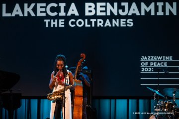 Cormons, 23-10-2021 - JAZZ&WINE OF PEACE 2021 - Circolo Culturale  Controtempo - Teatro Comunale di Cormons - LAKECIA BENJAMIN “Pursuance: The Coltranes” (USA) - Lakecia Benjamin: alto saxophone;
Taber Gable: piano;
Ivan Taylor: bass;
E.J. Strickland: drums - Foto © 2021 Luca Valenta / Phocus Agency