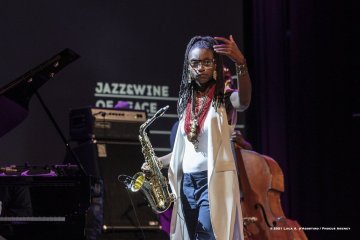 Cormons, 23-10-2021 - JAZZ&WINE OF PEACE 2021 - Circolo Culturale  Controtempo - Teatro Comunale di Cormons - LAKECIA BENJAMIN “Pursuance: The Coltranes” (USA) - Lakecia Benjamin: alto saxophone;
Taber Gable: piano;
Ivan Taylor: bass;
E.J. Strickland: drums - Foto © 2021 Luca d’Agostino / Phocus Agency