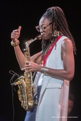 Cormons, 23-10-2021 - JAZZ&WINE OF PEACE 2021 - Circolo Culturale  Controtempo - Teatro Comunale di Cormons - LAKECIA BENJAMIN “Pursuance: The Coltranes” (USA) - Lakecia Benjamin: alto saxophone;
Taber Gable: piano;
Ivan Taylor: bass;
E.J. Strickland: drums - Foto © 2021 Luciano Rossetti / Phocus Agency