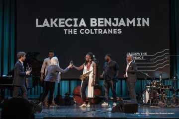 Cormons, 23-10-2021 - JAZZ&WINE OF PEACE 2021 - Circolo Culturale  Controtempo - Teatro Comunale di Cormons - LAKECIA BENJAMIN “Pursuance: The Coltranes” (USA) - Lakecia Benjamin: alto saxophone;
Taber Gable: piano;
Ivan Taylor: bass;
E.J. Strickland: drums - Foto © 2021 Luca d’Agostino / Phocus Agency
