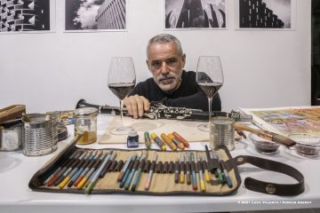 Cormons, 24-10-2021 - JAZZ&WINE OF PEACE 2021 - Circolo Culturale  Controtempo  - Jazz&Taste - Enoteca di Cormons - I colori del JAzz: verde - ORESTE SABADIN- Oreste Sabadin: clarine, live painting - Foto © 2021 Luca Valenta / Phocus Agency