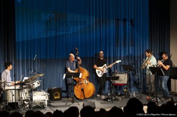 Trieste, 22/06/2022 - Auditorium Museo Revoltella - Circolo Controtempo - Le Nuove Rotte del Jazz 2022 - VICEVERSA – the music of Charles Mingus - Flavio Davanzo: tromba - Riccardo Pitacco: trombone - Gabriele De Leporini: chitarra elettrica - Giovanni Maier: contrabbasso - Francesco Vattovaz: batteria - Scuola di Jazz del Conservatorio “Giuseppe Tartini” di Trieste - Foto Luca A. d'Agostino/ Phocus Agency © 2022