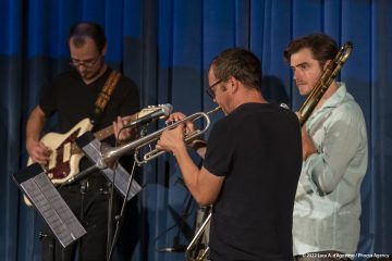 Trieste, 22/06/2022 - Auditorium Museo Revoltella - Circolo Controtempo - Le Nuove Rotte del Jazz 2022 - VICEVERSA – the music of Charles Mingus - Flavio Davanzo: tromba - Riccardo Pitacco: trombone - Gabriele De Leporini: chitarra elettrica - Giovanni Maier: contrabbasso - Francesco Vattovaz: batteria - Scuola di Jazz del Conservatorio “Giuseppe Tartini” di Trieste - Foto Luca A. d'Agostino/ Phocus Agency © 2022