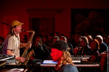 Otis Sandsjö: sax - Dan Nicholls: synths - Petter Eldh: electric bass, moog – Jamie Peet: drums